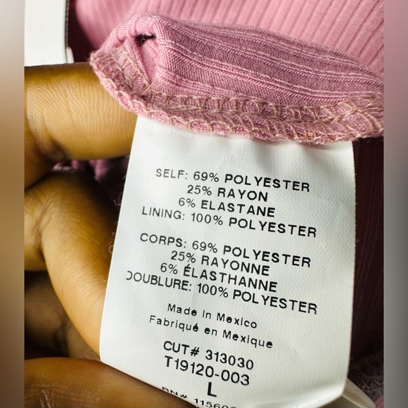 Lush NWT long sleeve square neck pink size Large - Picture 4 of 4